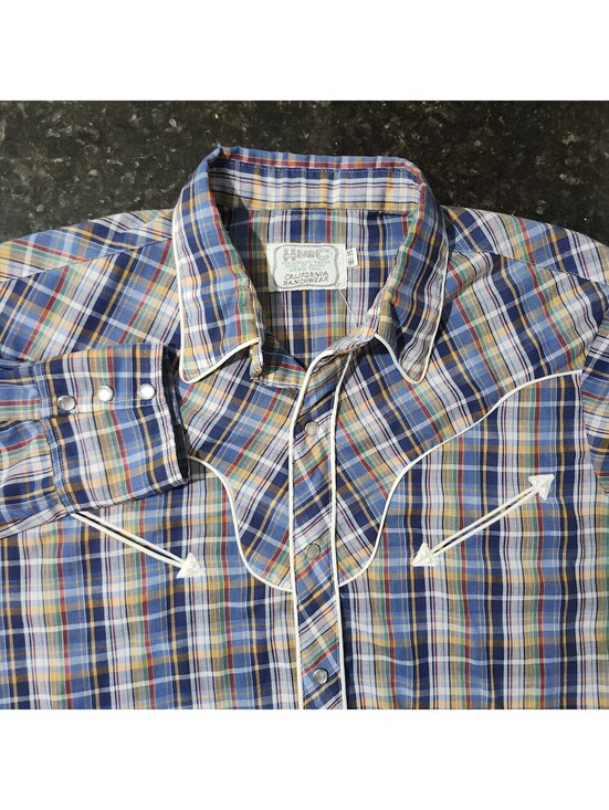 H Bar C Other - Vintage 70s H Bar C Ranchwear Western Pearl Snap Cowboy Rodeo USA Mens 16½ 35 XL